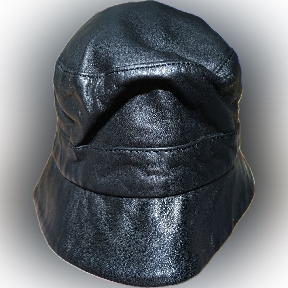 Leather Bucket Hat Vintage Size Small